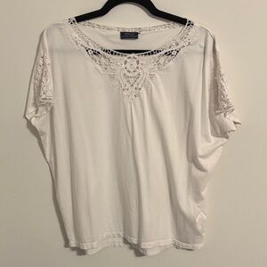 Polo by Ralph Lauren Cream Lace Detail Women's Top